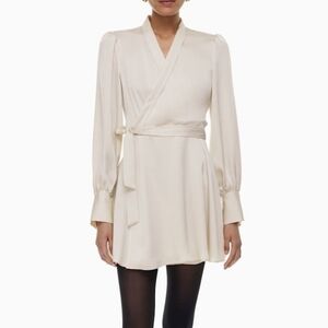 NWT Aritizia Hyde Satin Mini Dress Matte Pearl